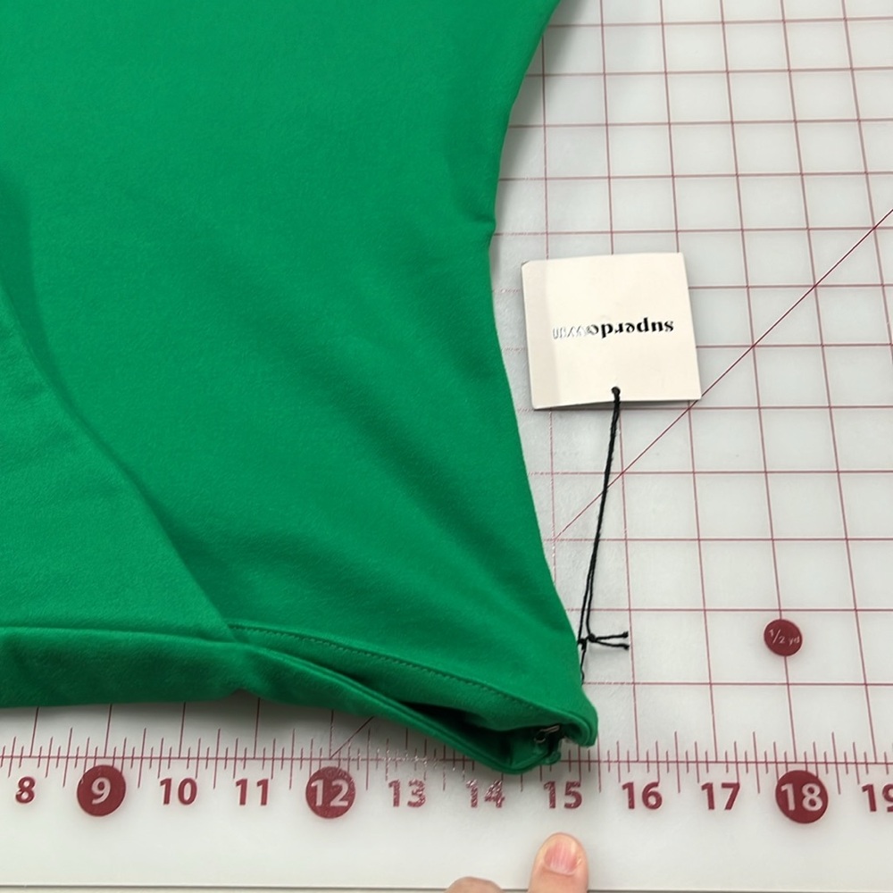 SUPERDOWN NWT "Rockie" Party Bodycon One Shoulder Bright Green Mini Dress SZ M - Picture 14 of 15